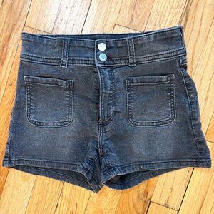 H&M girls black wash denim shorts